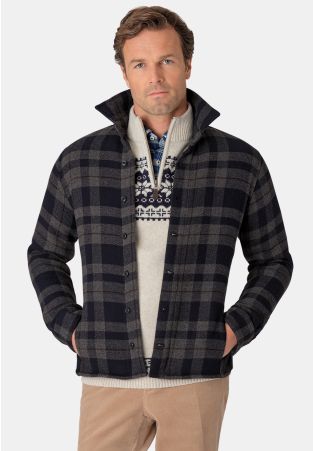 Stevenson Navy Check Overshirt