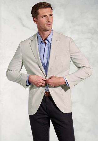 Tailored Fit Stewart Olive Bengal Stripe Casual Jacket