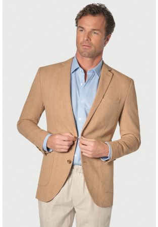 Tailored Fit Thorpe Sand Cotton Linen Jacket