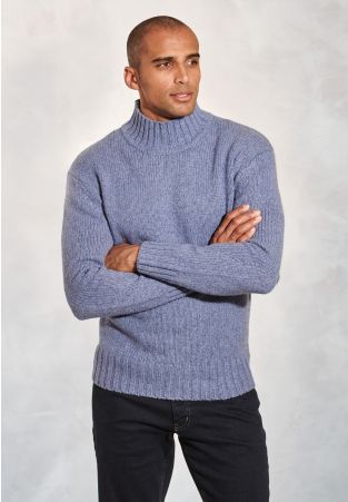 Waver Ice Blue Lambswool Turtle Neck Jumper