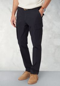 Tailored Fit Carlos Navy Cotton Stretch Cargo Pants