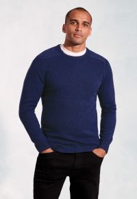 Charlbury Navy Lambswool Crew Neck