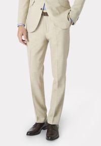 Tailored Fit Constable Natural Linen Blend Suit Pants