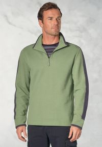 Cork Apple Cotton-Rich Zip Neck Sweatshirt