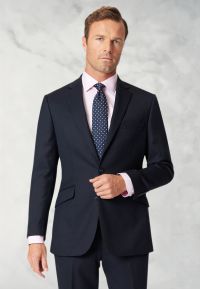 Regular Fit Dawlish Navy Birdseye Wool Suit