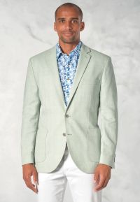Tailored Fit Doherty Mint Cotton Linen Herringbone Jacket