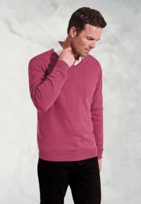 Dorset Raspberry Cotton Merino V-Neck Jumper