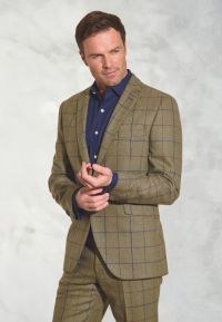 Tailored Fit Haincliffe Green Check Wool Suit Jacket