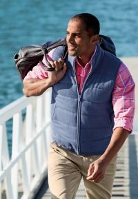 Hainworth Blue Marl Padded Zip Through Vest