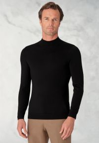 Hugo Black Merino Wool Turtle Neck Jumper