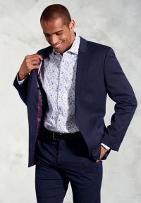 Tailored Fit Pegasus Navy Pin Dot Washable Suit Jacket