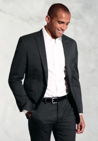 Tailored Fit Pegasus Charcoal Pin Dot Washable Suit Jacket