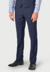 Tailored Fit Rivelin Blue Check Wool Rich Suit Pants