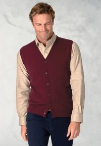 Salcombe Wine Merino Wool Waistcoat