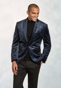 Tailored Fit Severn Midnight Velvet Evening Jacket