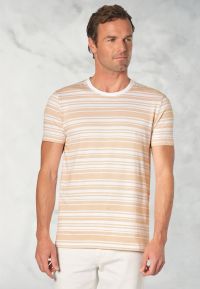 Willis Pure Cotton Peach Herringbone Hoop T-Shirt