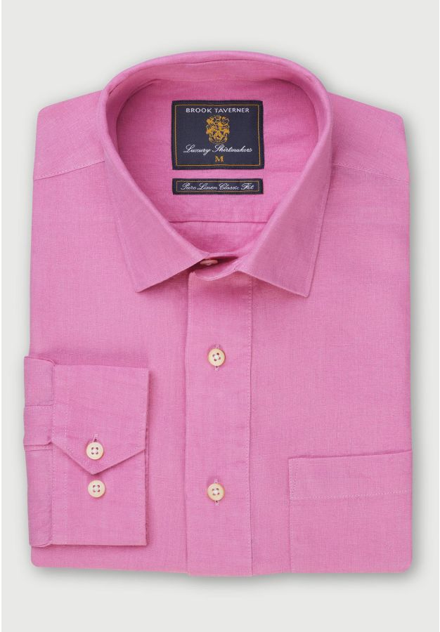 Regular Fit Rose Linen Popover Shirt